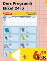 LECTOR DERS PROGRAMLI ETİKET 24'LÜ indirimli fiyat LECTOR DERS PROGRAMLI ETİKET 24'LÜ fiyat ve kampanya bilgisi